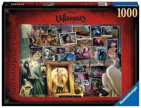 Ravensburger: Disney Villainous: Cruella de Vil 1000 stukjes, Hobby en Vrije tijd, Denksport en Puzzels, Nieuw, Legpuzzel, 500 t/m 1500 stukjes