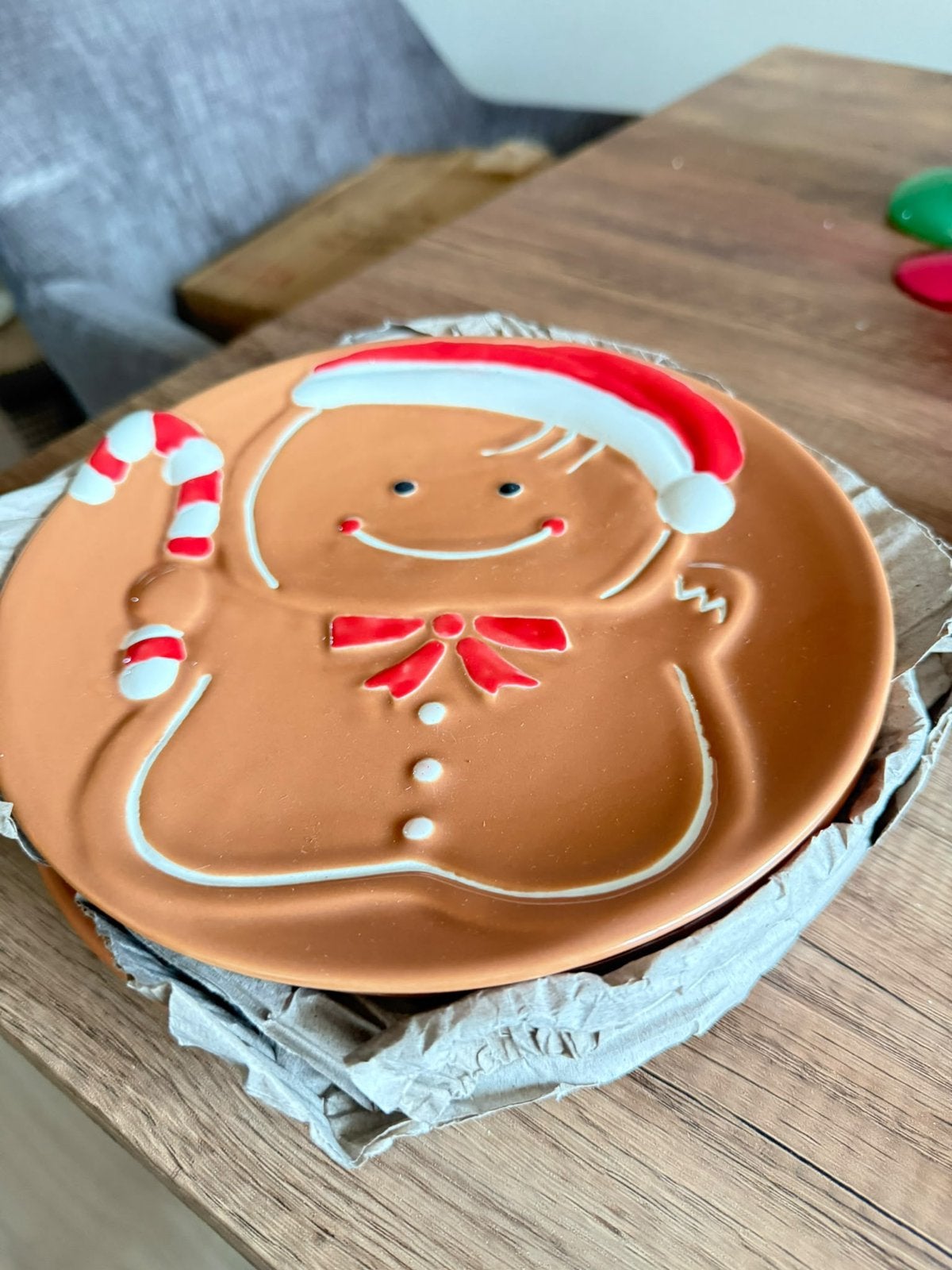 4 KERST ONTBIJTBORDEN – GINGERBREAD, Ophalen of Verzenden, Zo goed als nieuw, Bakvorm
