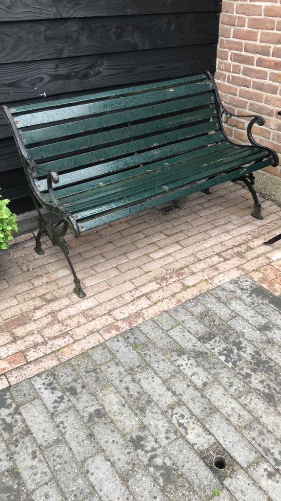 Gietijzeren bankje tekoop, Ophalen, Gebruikt, Hout