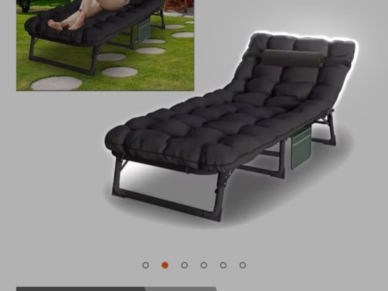 Opvouwbaar Ligbed/Campingbed met Kussen - Zwart, Ophalen, Nieuw