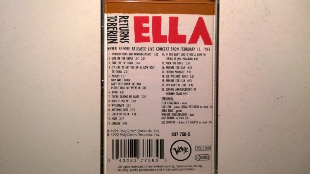 Ella Fitzgerald - Ella Returns To Berlin (DCC), Luiksingel 25 1066JH Amsterdam, Sales@cddealer.nl, Ophalen of Verzenden, Zo goed als nieuw