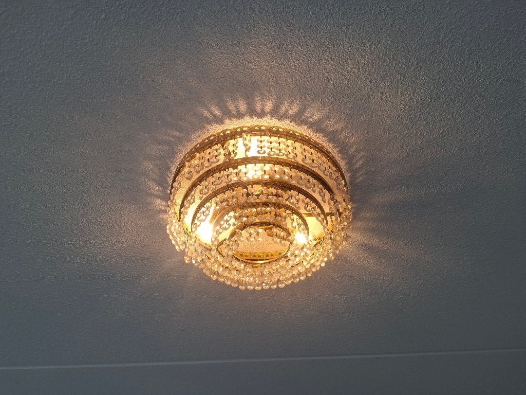 kristallen plafond lamp, Ophalen, Gebruikt, Glas, Overige fittingen