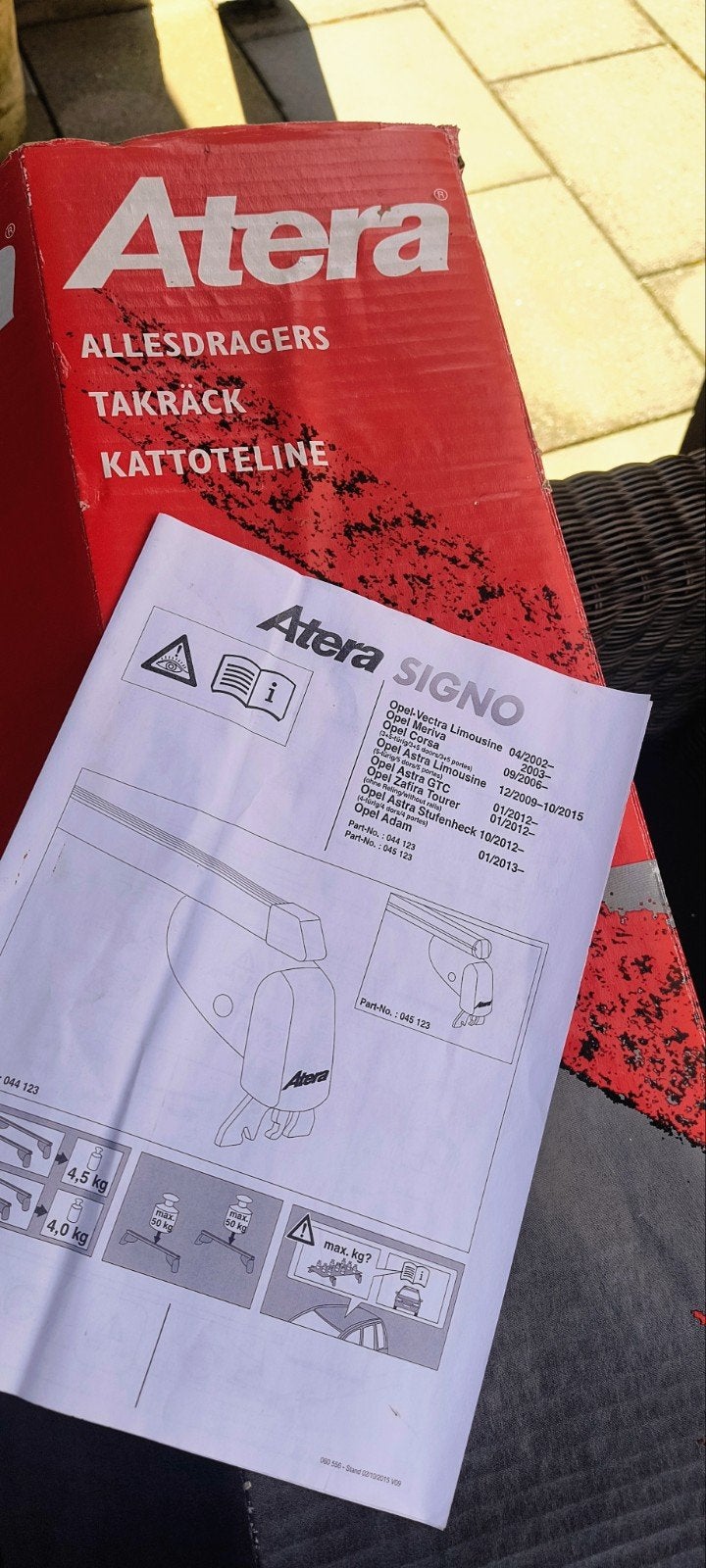 Atera Signo dakdragers voor Opel, Ophalen