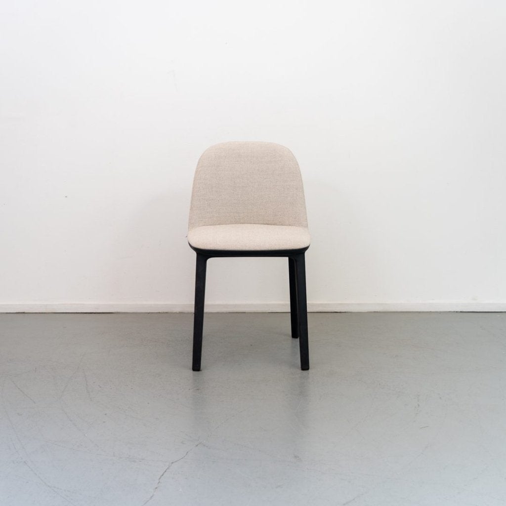 Vitra Softshell Slide Chair Stoel Beige Stof - Zwart, Niet ingevuld, Zo goed als nieuw, Niet ingevuld, Niet ingevuld