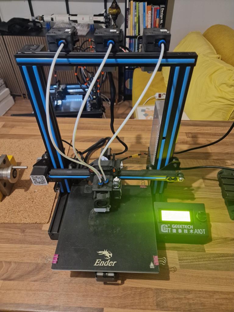 Geeetech A10T 3D printer - 3 extruders, 1 nozzle, Computers en Software, 3D Printers, Gebruikt, Filament, Ophalen