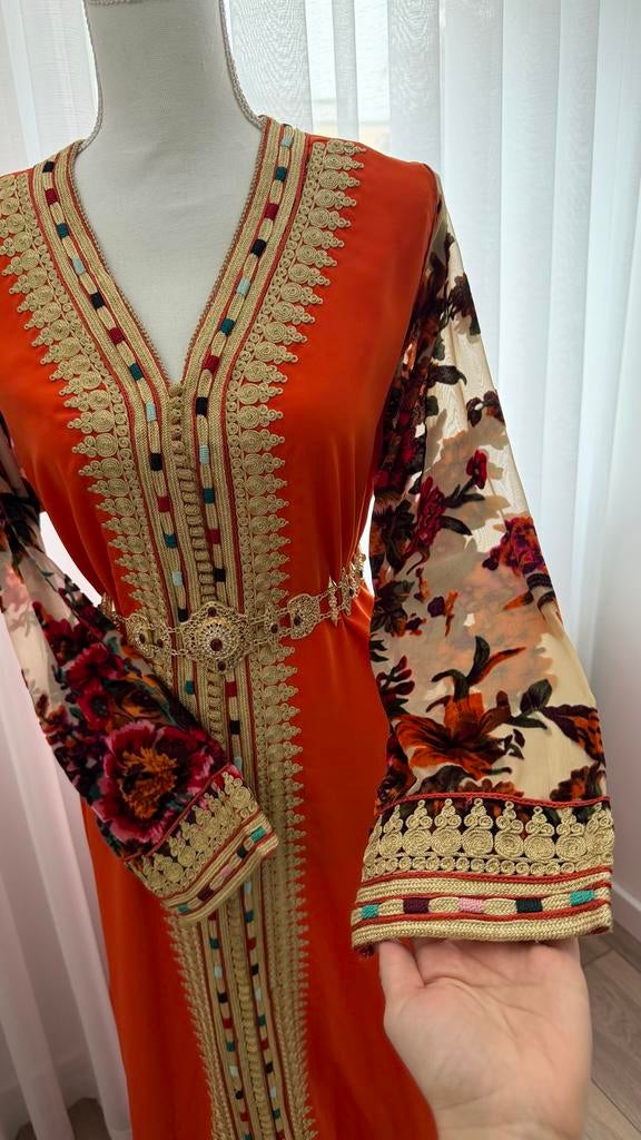Oranje Kaftan, Maat 38/40 (M), Overige typen, Oranje, Ophalen of Verzenden