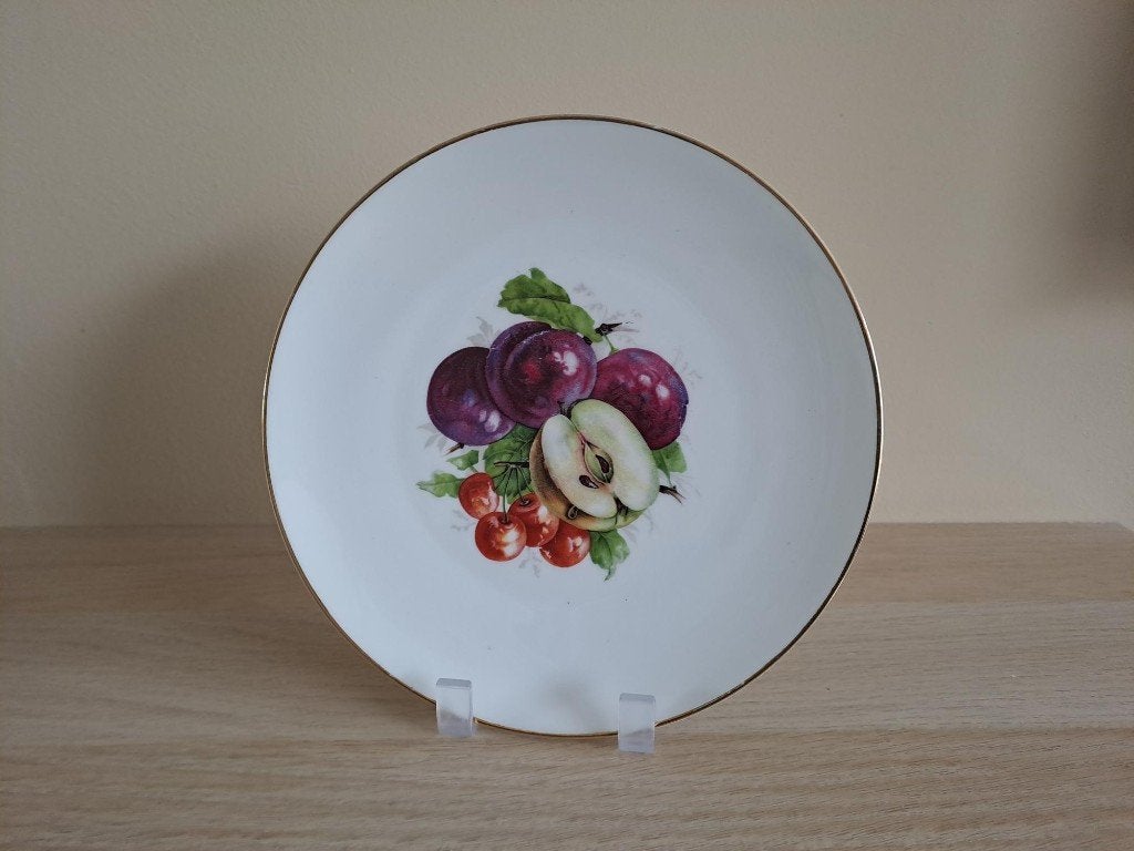 Set van 3 vintage porseleinen sierborden wandborden fruit, Antiek en Kunst, Ophalen of Verzenden