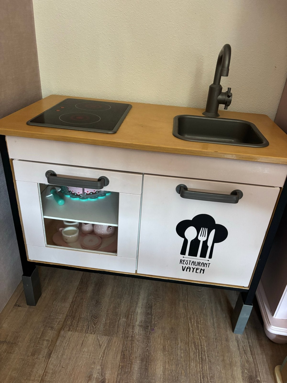 IKEA Speelgoedkeuken oud roze met veel accessoires, Ophalen, Gebruikt, Hout, Speelkeuken
