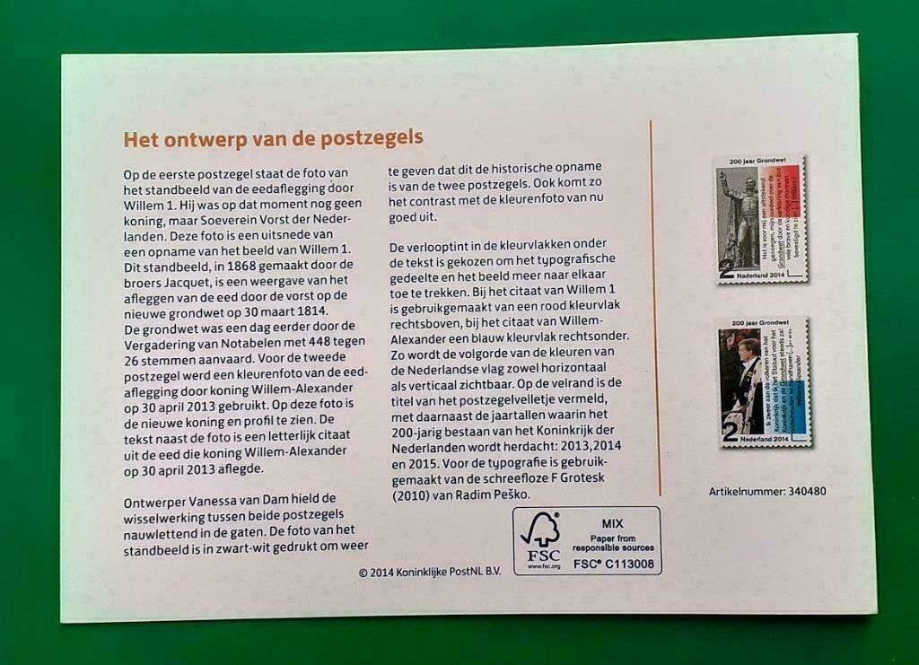 Postzegelmapje 498 - 200 jaar Koninkrijk der Nederlanden, Postzegels en Munten, Postzegels | Nederland, Verzenden, Na 1940, Postfris