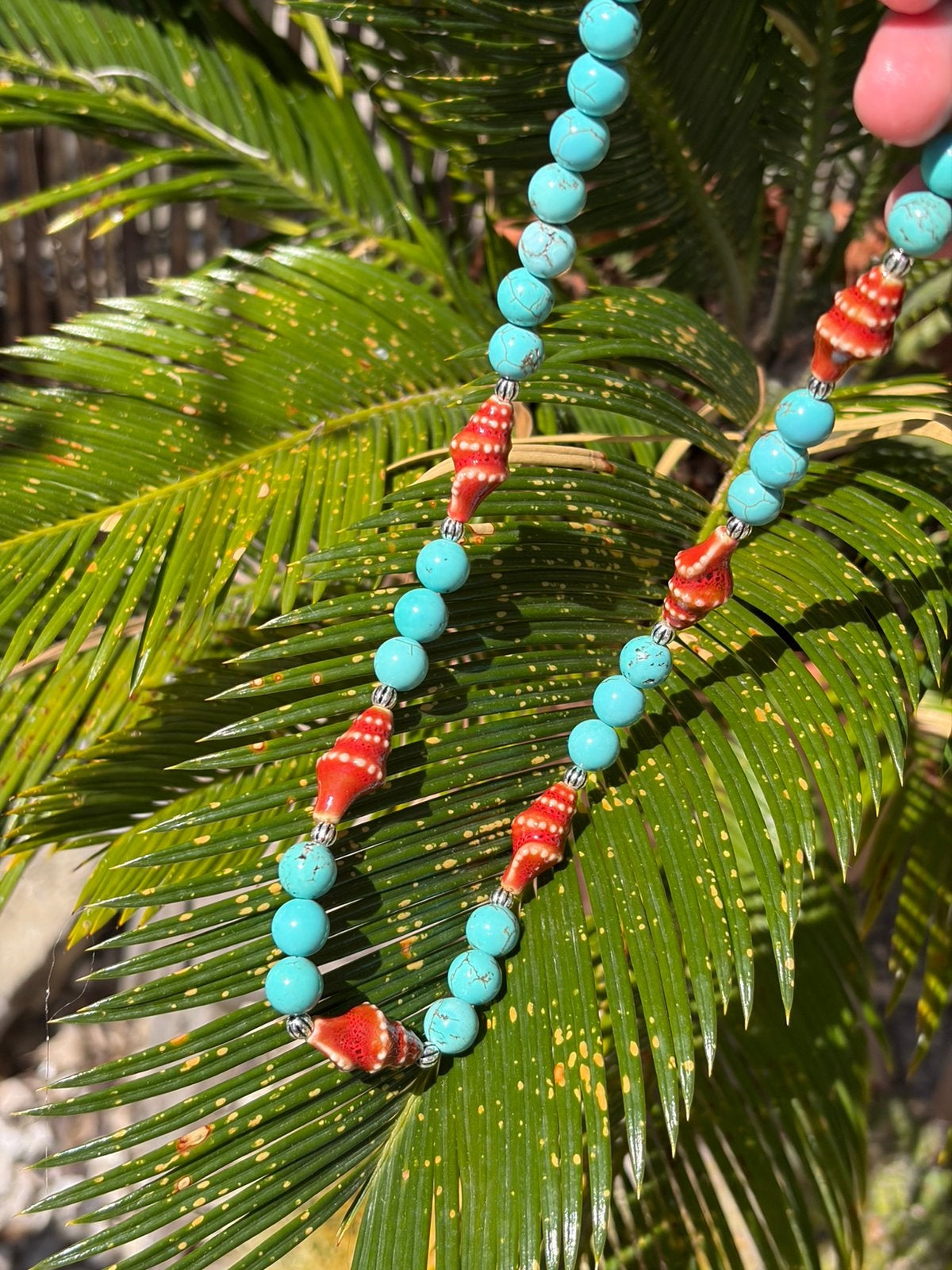 Turquoise & Ceramic Shell Necklace, Ophalen of Verzenden, Nieuw