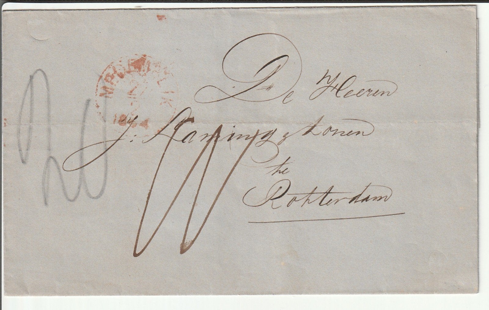 Vouwbrief 1864 Medemblik - Rotterdam, Ophalen of Verzenden, Brief