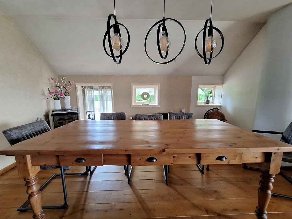 Grenen eettafel, Ophalen, Gebruikt, 200 cm of meer, 50 tot 100 cm