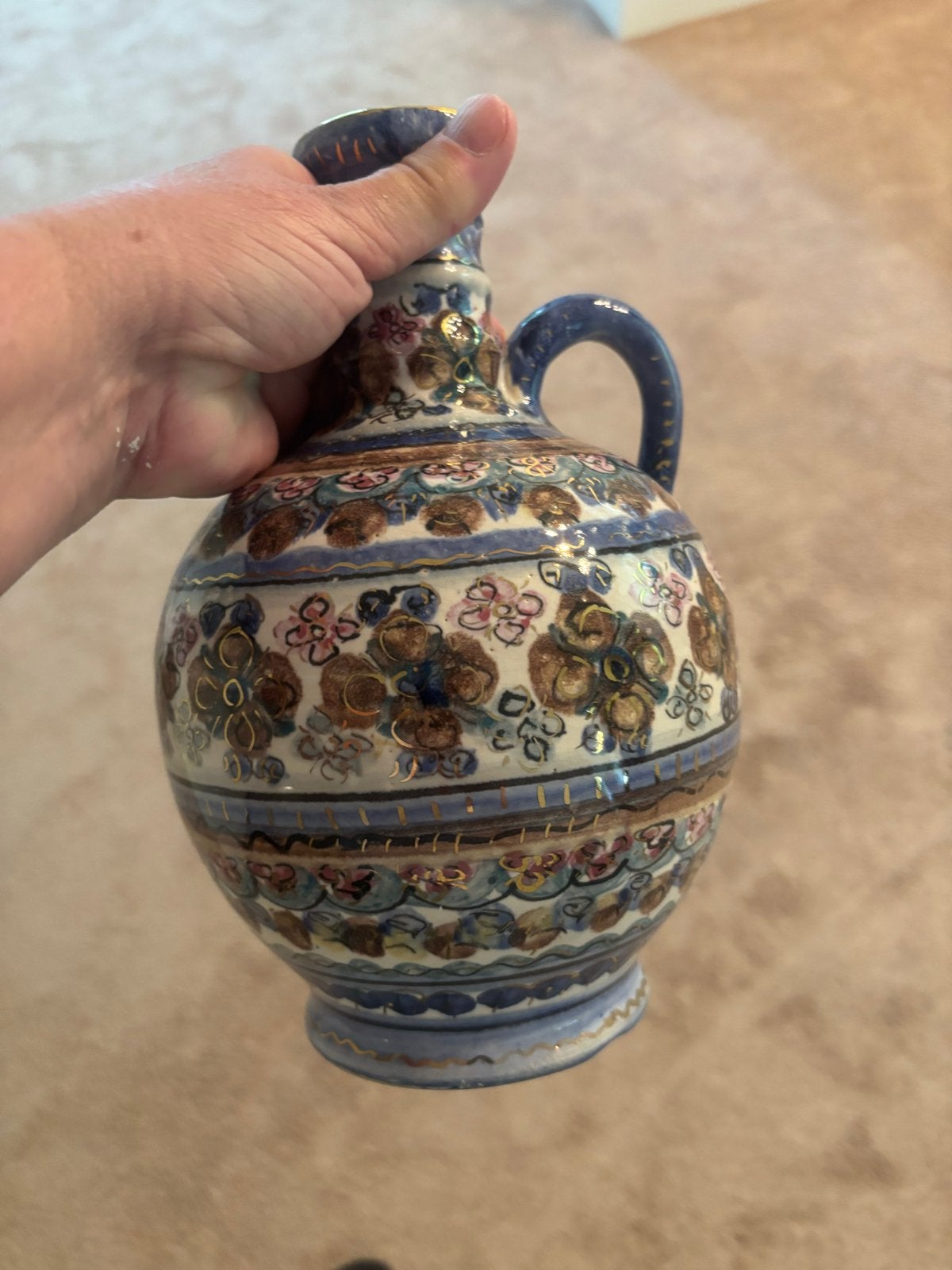 Antieke handgeschilderde vaas, gesigneerd Holland, Antiek en Kunst, Ophalen