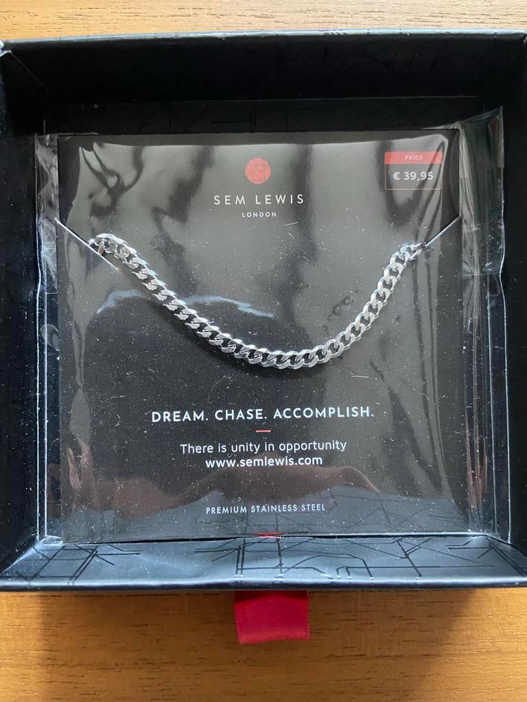 Sem Lewis London Heren Armband - Premium Stainless Steel, Sieraden, Tassen en Uiterlijk, Ophalen, Nieuw, Zilver, Staal