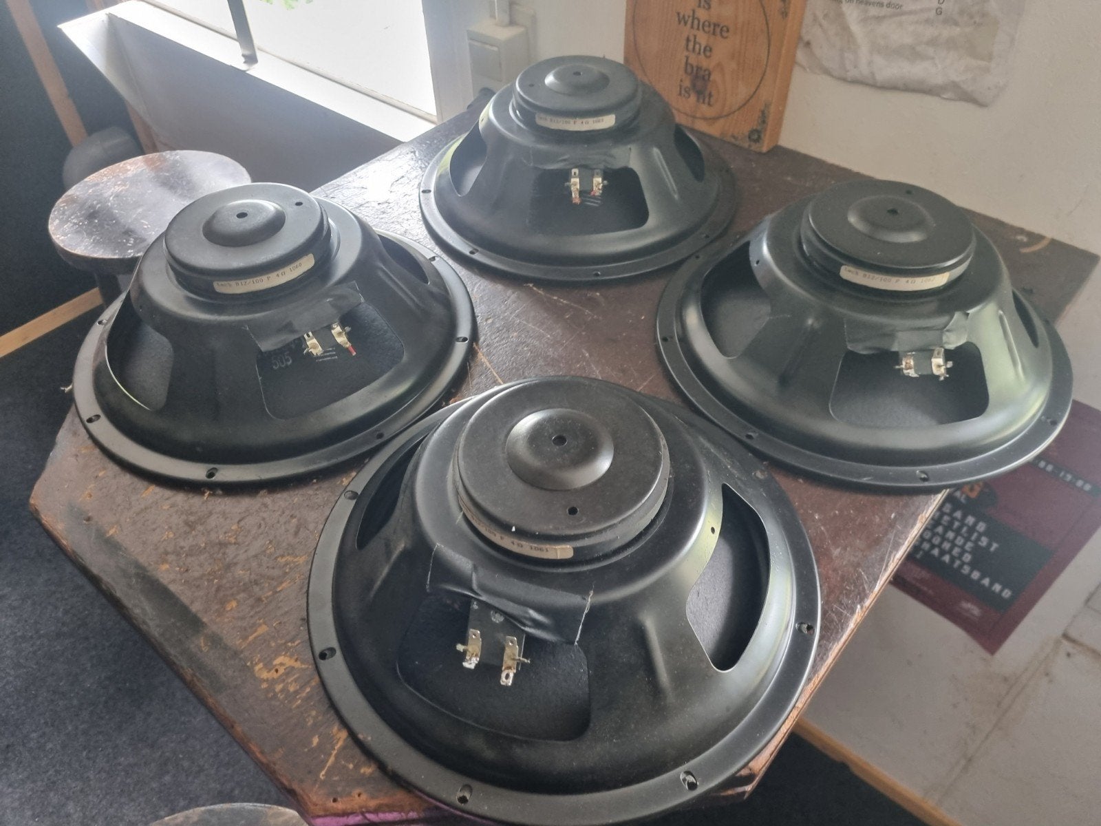 4x 12 inch Eich Tech basgitaar speakers 100W 4 Ohm, Ophalen