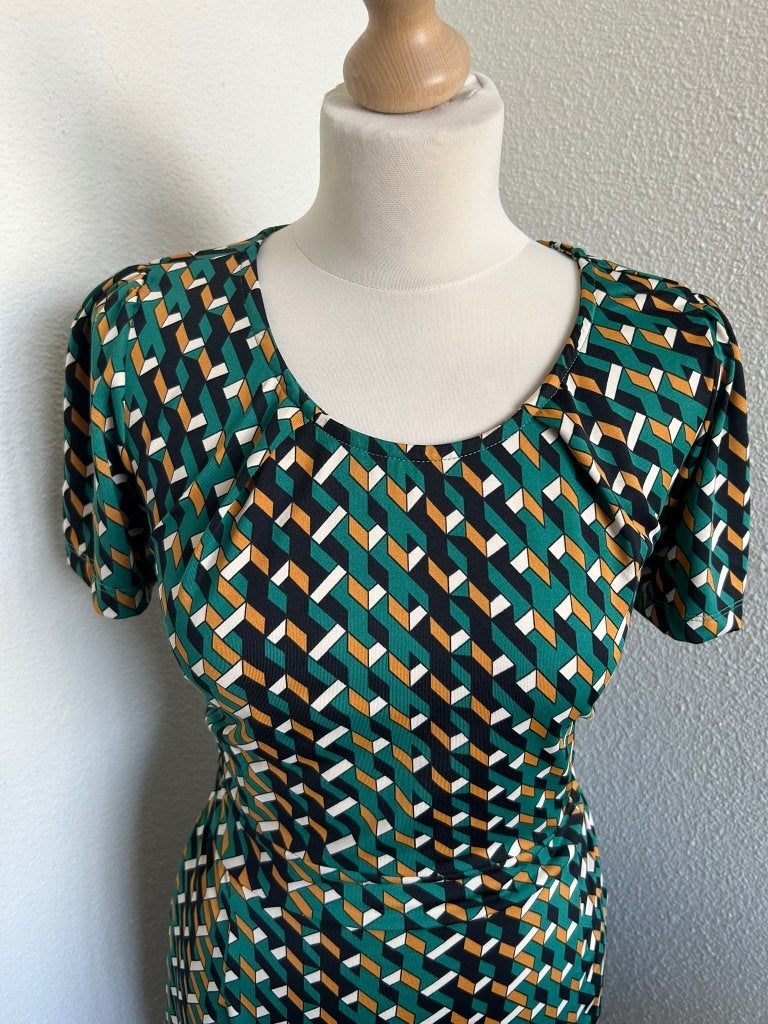 King Louie maat XL groene retro geblokte mona jurk 2268, Kleding | Dames, Jurken, Maat 46/48 (XL) of groter, Ophalen of Verzenden