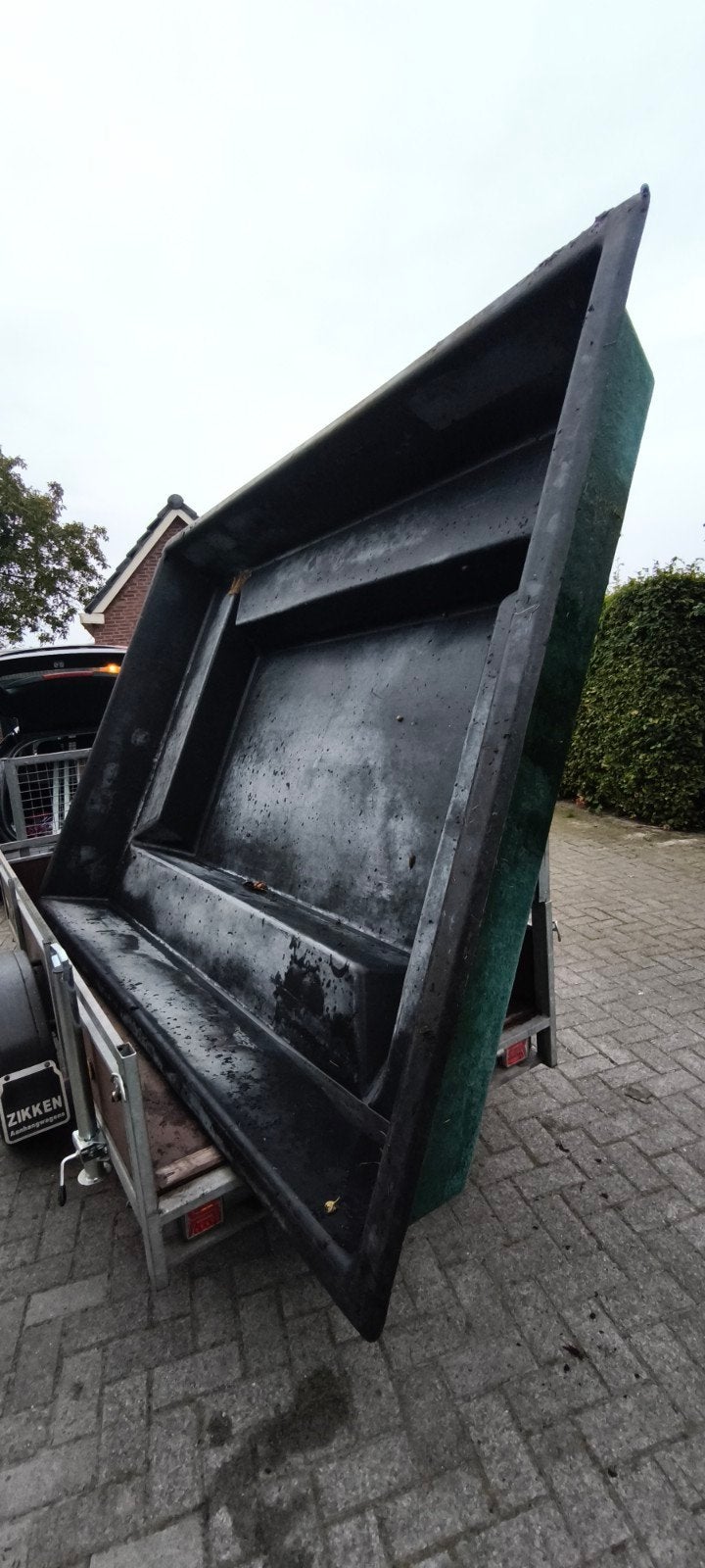 Polyester vijverbak - 310x225x70cm - met klein lek, Tuin en Terras, Ophalen, Gebruikt
