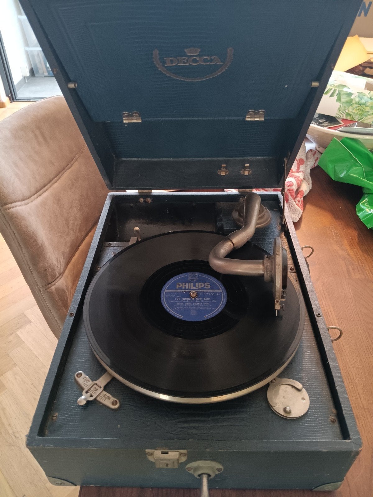 Vintage Decca Koffergrammofoon - Draagbare Platenspeler, Ophalen, Gebruikt, Platenspeler