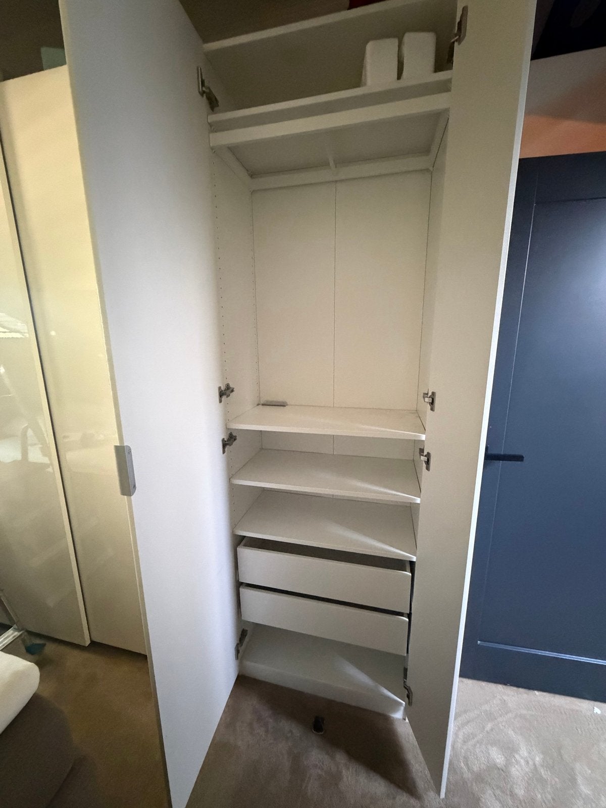 IKEA Pax Kast - Wit Hoogglans - 75x35x236 cm, Ophalen, Gebruikt, 200 cm of meer, 50 tot 100 cm