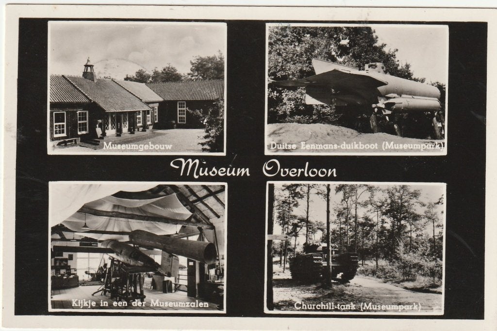 Overloon (N.Br.) - Museum Overloon (4-luik, ca. 1955)., Ophalen of Verzenden, 1940 tot 1960, Gelopen, Noord-Brabant