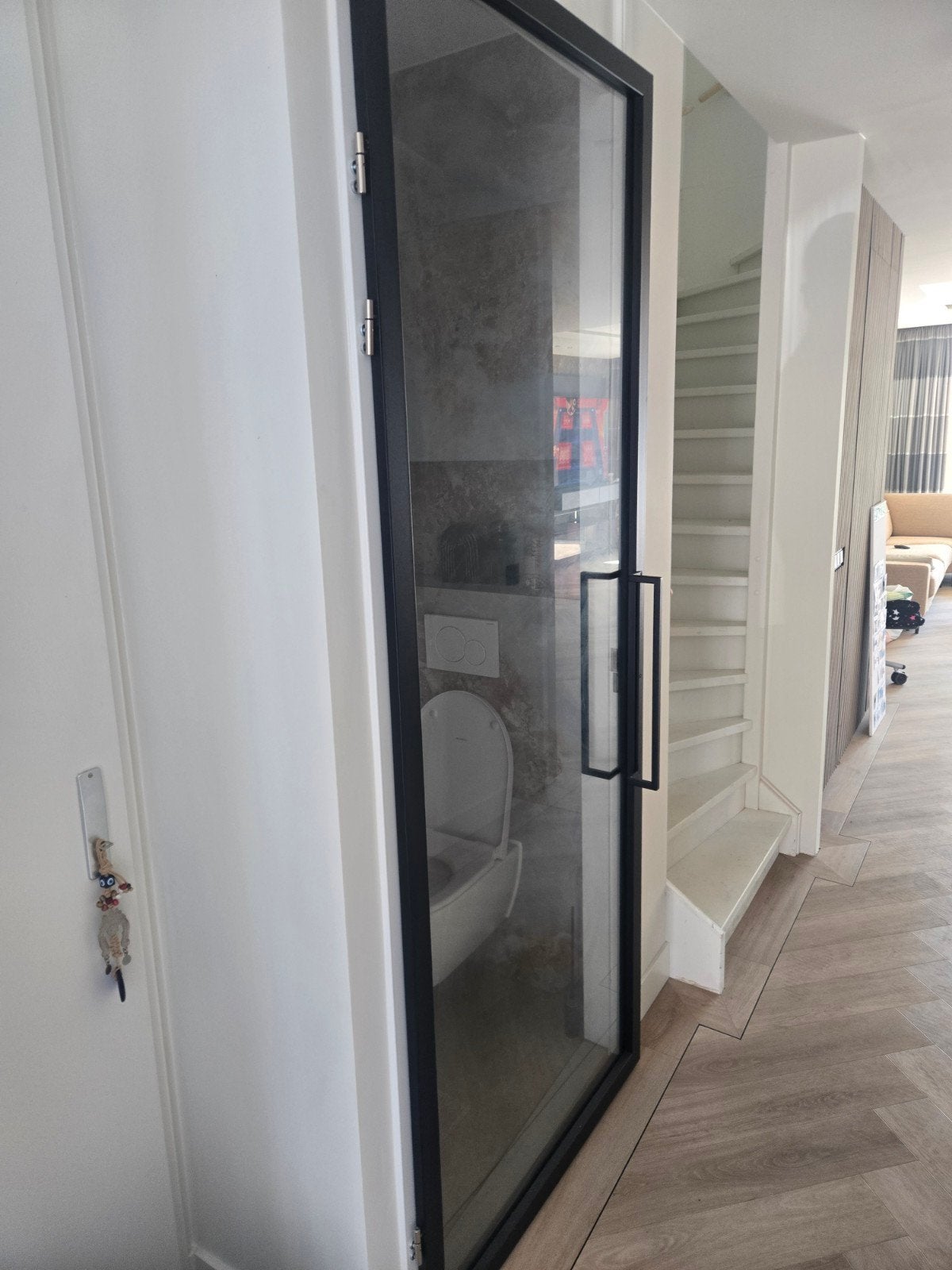 Stalen scharnierdeuren 90x232 met glas, Ophalen, Glas, Binnendeur, 215 cm of meer