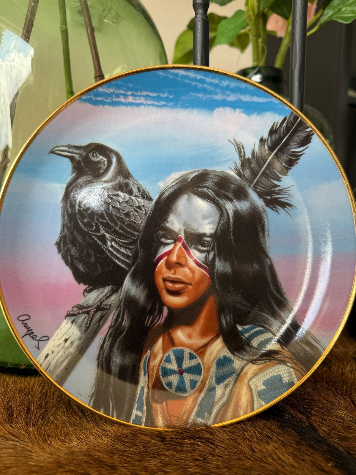 Franklin Mint 'Spirit of the Black Crow' sierbord, Verzenden