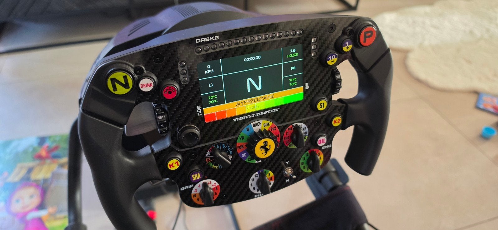 Thrustmaster T300 RS GT met Ferrari F1 SF 1000 Wheel Add-On, Ophalen, 1 speler, Racen en Vliegen, Zo goed als nieuw