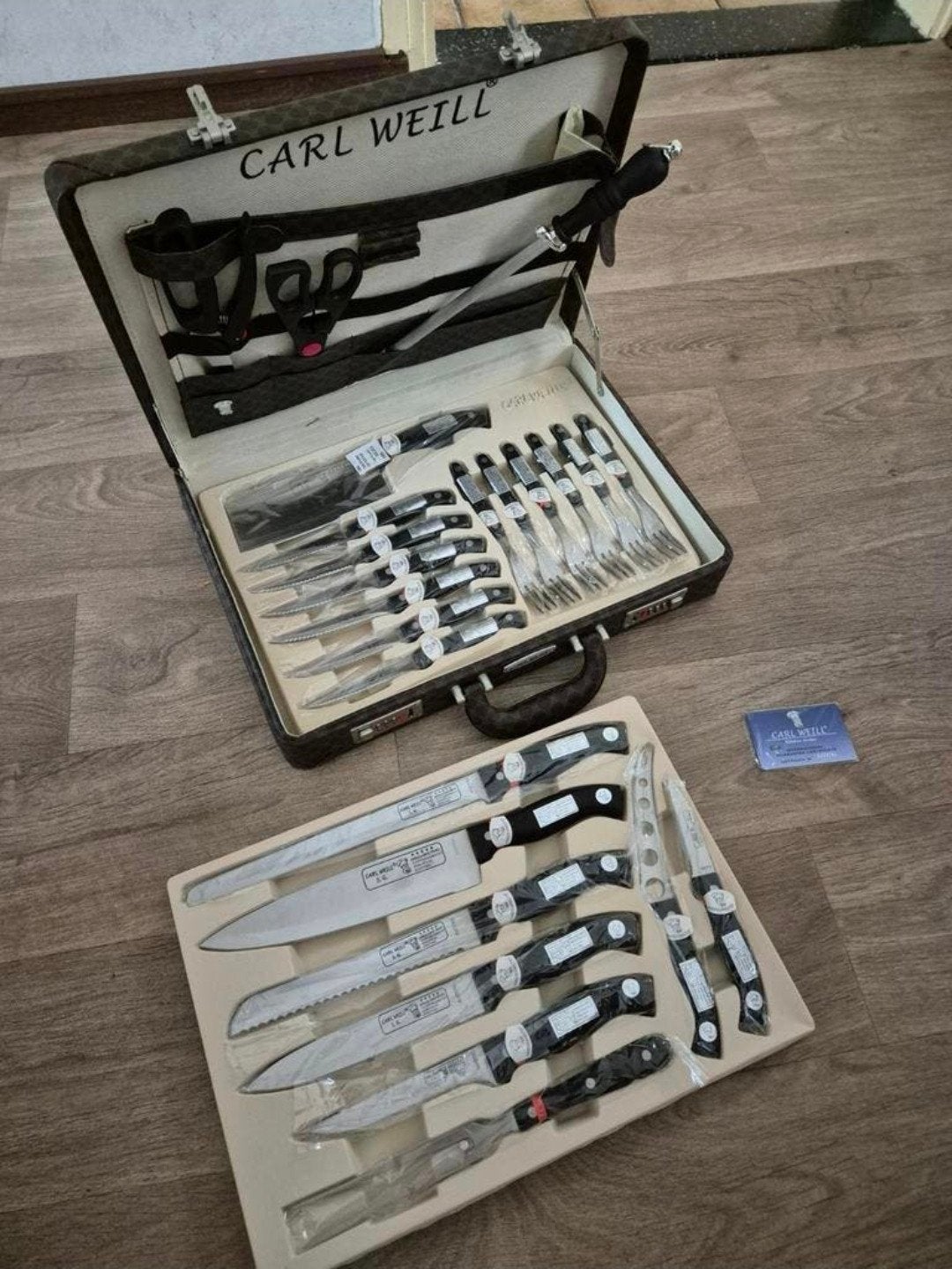 Carl Weill || Complete messenset || Met koffer, Ophalen of Verzenden, Nieuw, Rvs of Chroom