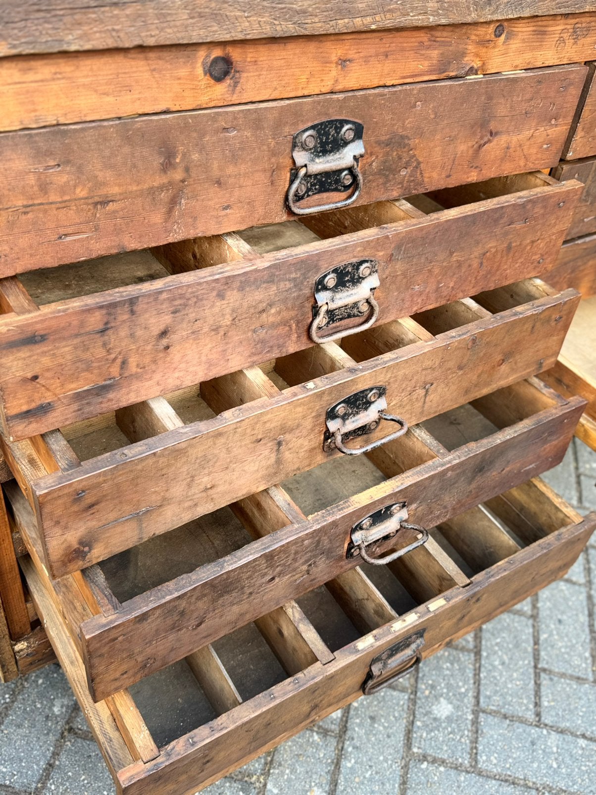 Stoere ladekast, 15 lades, gietijzeren handgrepen, 256 b, Ophalen