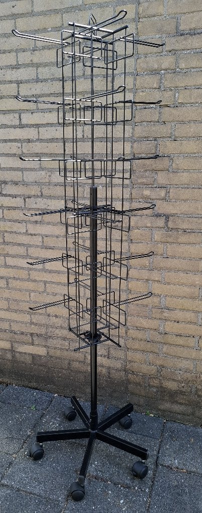Display rek op wielen (170cm) zwart, Ophalen, Gebruikt