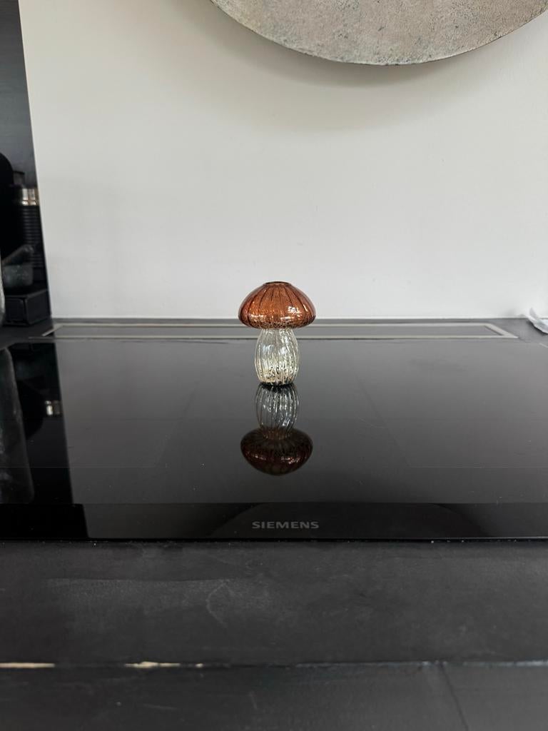 Decoratieve glazen paddenstoel, Ophalen of Verzenden, Zo goed als nieuw