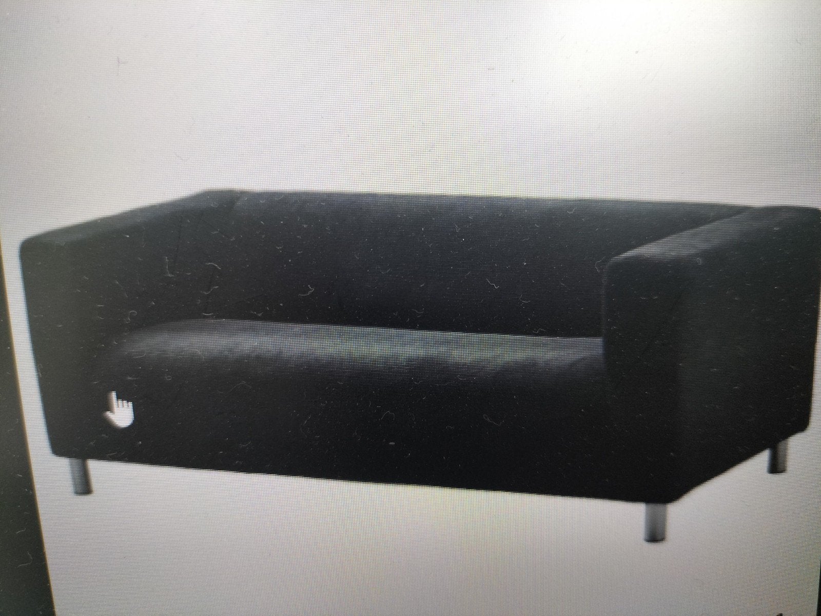 Klippan bank, Zwart Velvet Fluweel Velours hoes., Ophalen, 150 tot 200 cm, Tweepersoons, 75 tot 100 cm