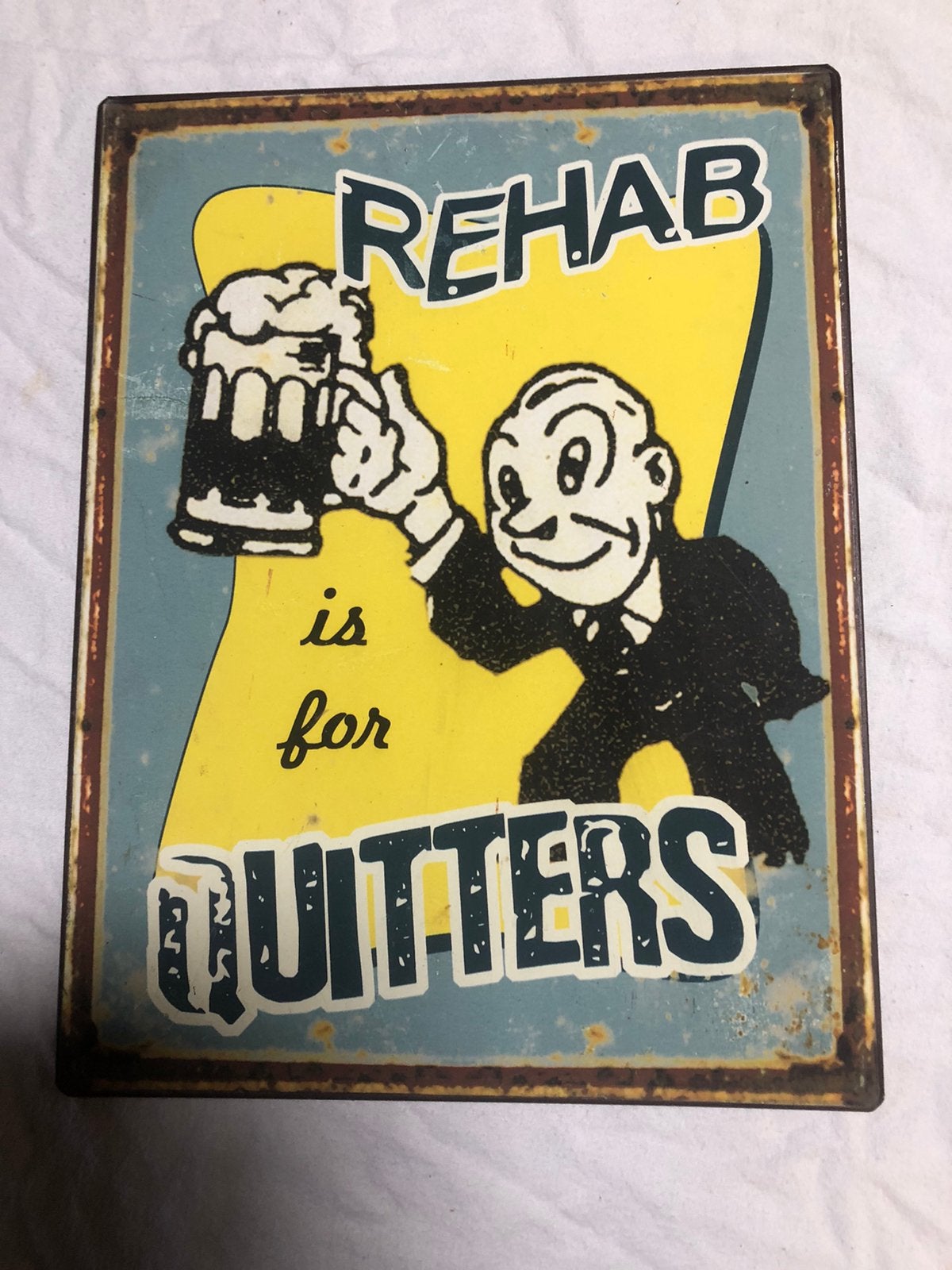 Metalen reclamebord 26,5/35 cm, Verzamelen, Ophalen of Verzenden, Zo goed als nieuw