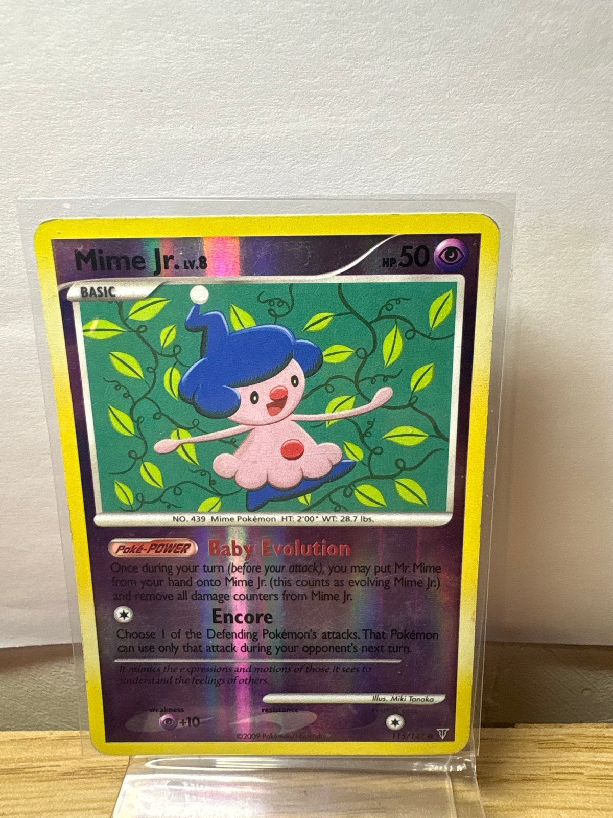 Mime Jr. Lv.8 Pokémon Kaart (Foil), Ophalen of Verzenden, Zo goed als nieuw, Losse kaart, Foil
