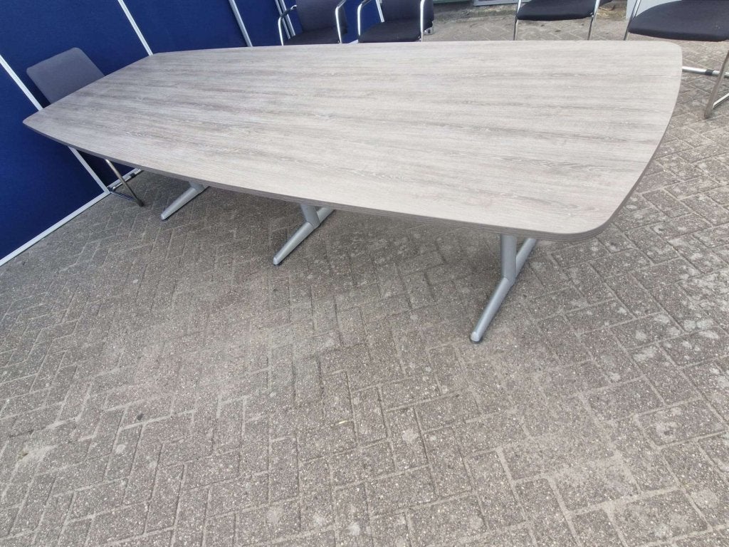 Ahrend / Gispen vergadertafel 320x120 bootvorm nieuw blad, 320 cm, 120 cm, Kofferen 60, 5492 BP Sint-Oedenrode, Ophalen of Verzenden