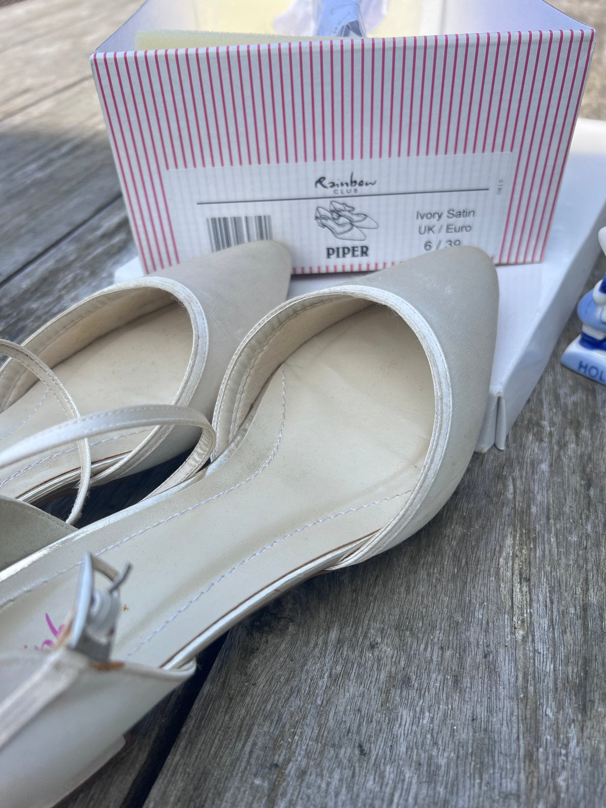 Rainbow Club Bruidsschoenen - Ivoor Satijn - Maat 39, Ophalen of Verzenden, Zo goed als nieuw, Wit, Schoenen
