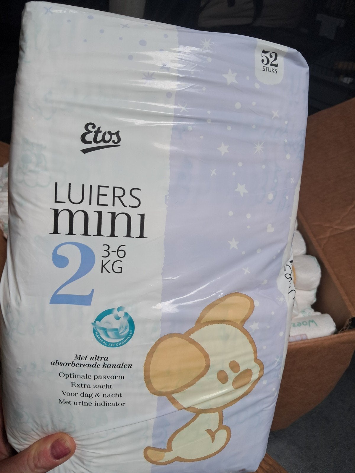 Etos Luiers Mini Maat 2 Woezel en Pip (3-6 kg), Ophalen of Verzenden, Nieuw