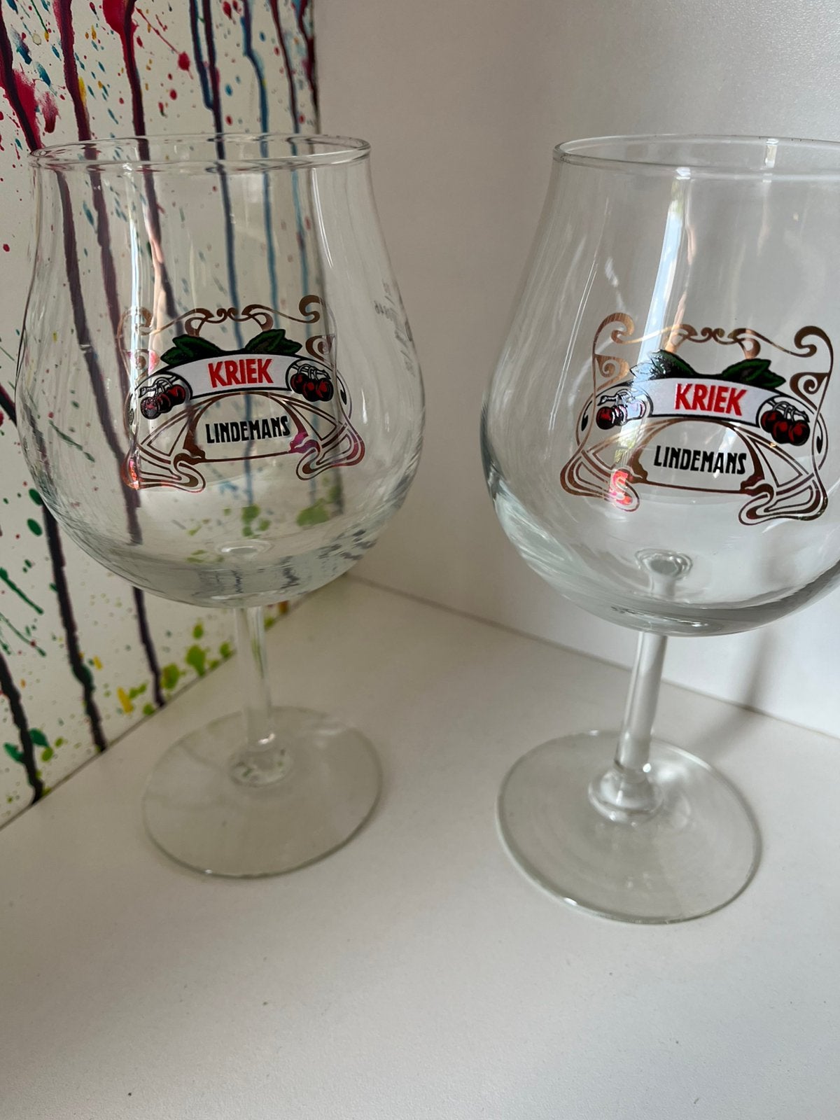 Lindemans bierglazen set van 2 glazen, Verzamelen, Ophalen of Verzenden, Nieuw, Glas of Glazen, Overige merken