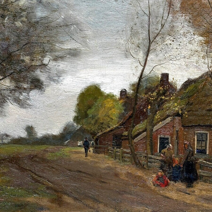 Ids Wiersma (1878-1965), olieverfschilderij, Bijzondere lijst, Doek, Ophalen of Verzenden, Olieverf