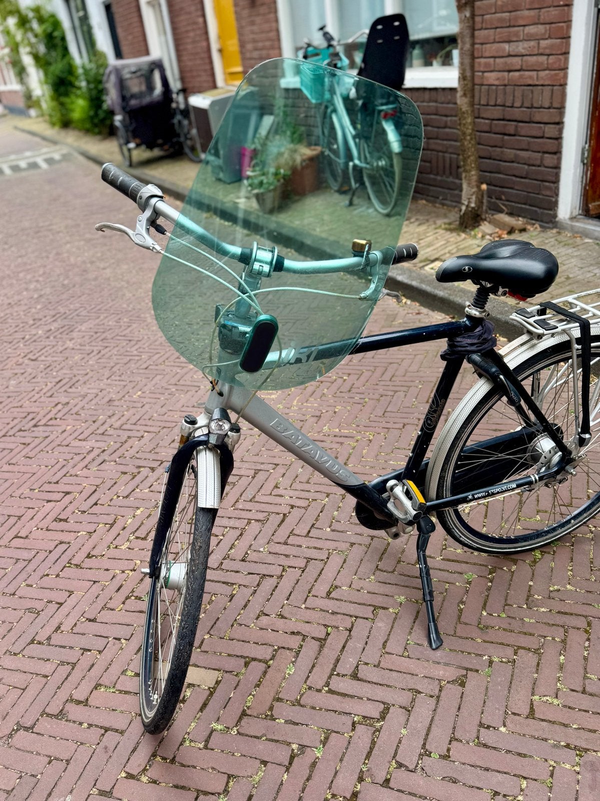 Batavus papafiets met Urban Iki voorzitje en windscherm, Fietsen en Brommers, Ophalen, Gebruikt, Batavus, Versnellingen