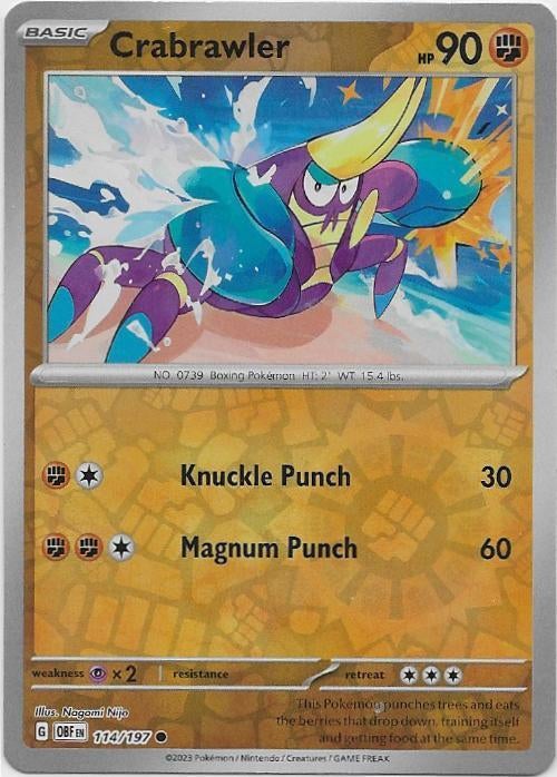 Obsidian Flames,  Crabrawler [reverse] 114/197, Verzenden, Nieuw, Losse kaart