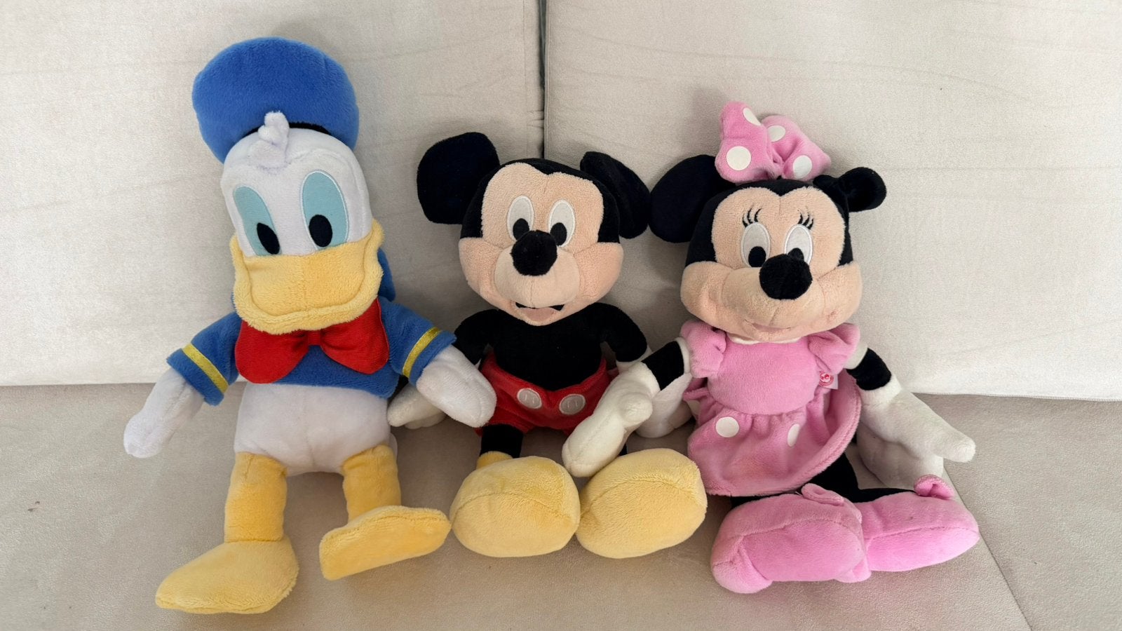 Disney Knuffels: Donald Duck, Mickey en Minnie Mouse, Disney, Overige typen, Ophalen of Verzenden, Zo goed als nieuw