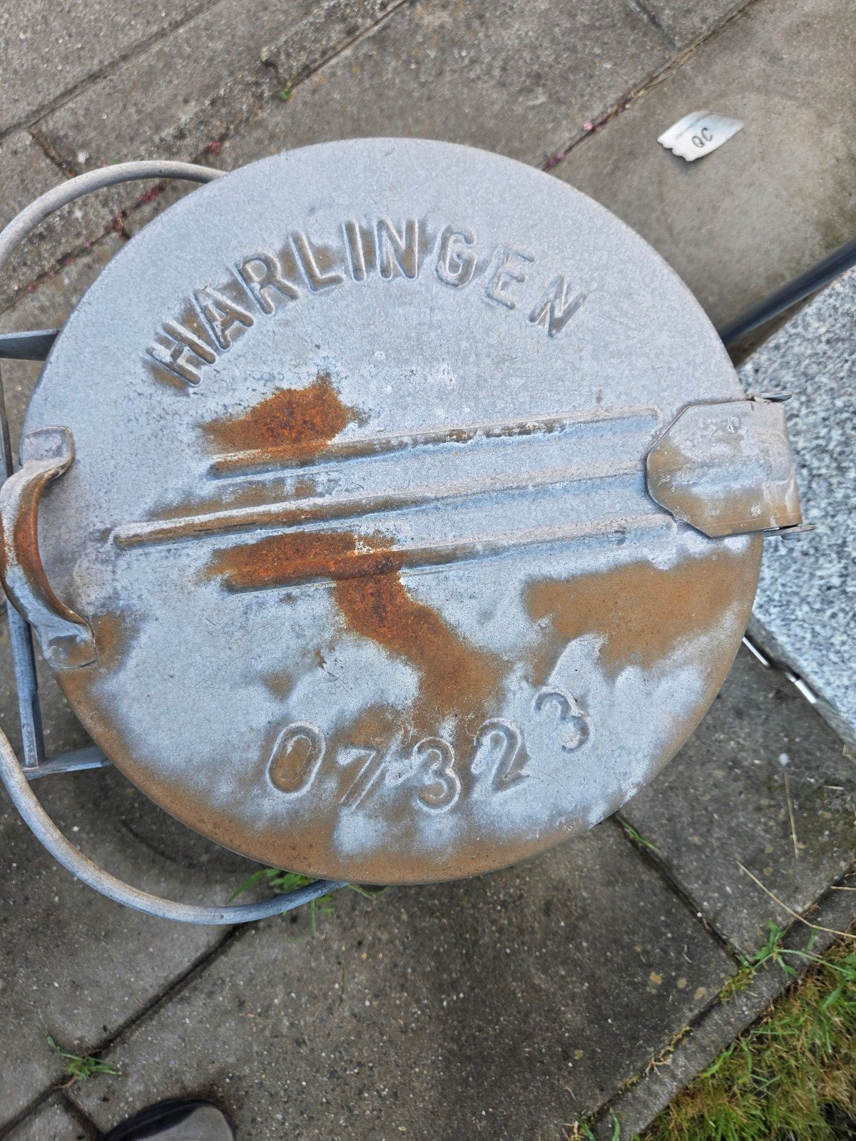 Vintage Zinken Vuilnisemmer Harlingen, Ophalen