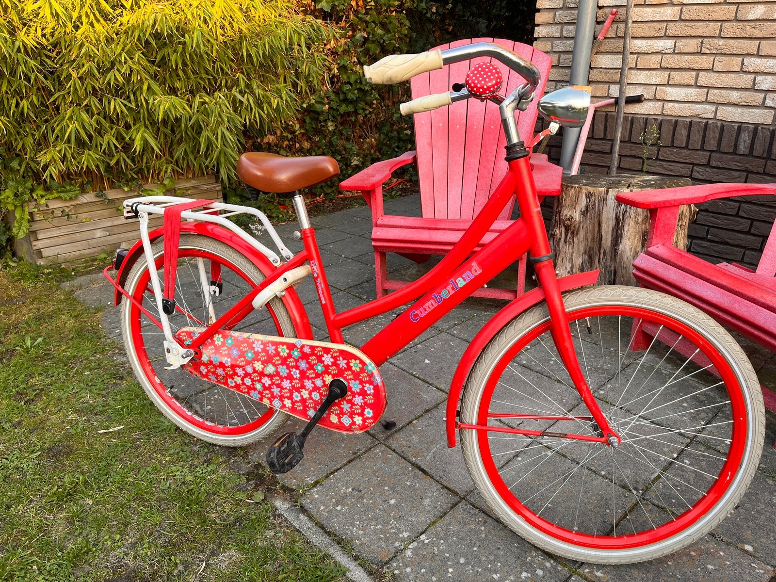 Rode meisjesfiets 24 inch, Ophalen, Gebruikt, Terugtraprem, 24 inch