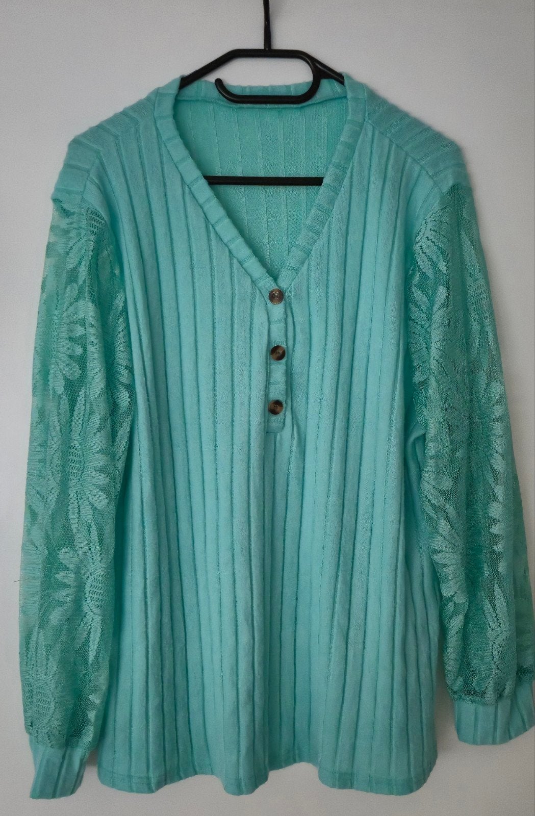 mint trui met kanten mouwen maat 46, Kleding | Dames, Ophalen of Verzenden, Nieuw, Maat 46/48 (XL) of groter, Groen