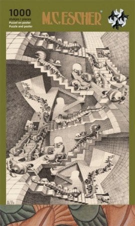 Puzzelman M.C. Escher - Trappenhuis - 1000 st. (AANBIEDING), Ophalen of Verzenden, 500 t/m 1500 stukjes, Nieuw, Legpuzzel