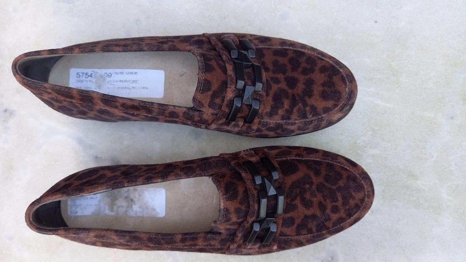 DUREA LEREN INSTAPPERS/LOAFERS MAAT  H 4,5 /_37,5, Overige kleuren, DUREA., Instappers, Ophalen of Verzenden
