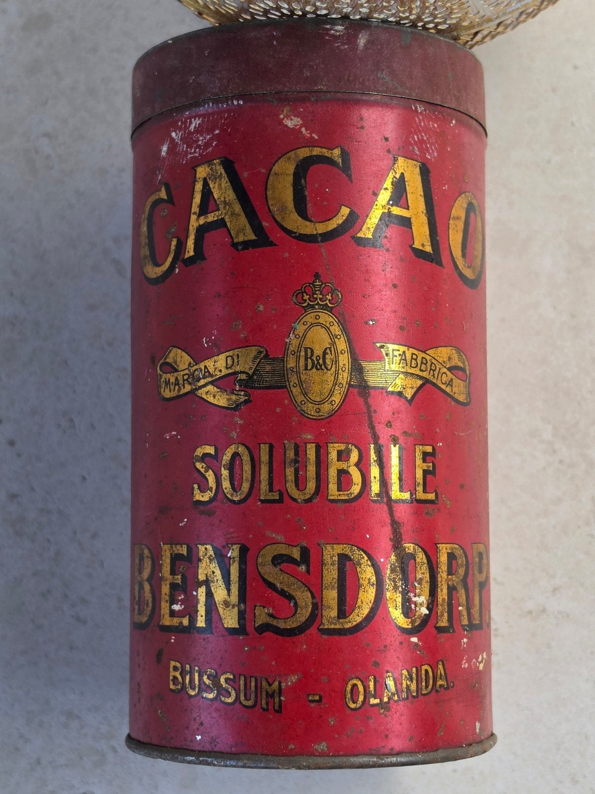 Bensdorp Cacao blik Bussum, Verzamelen, Ophalen of Verzenden, Gebruikt, Overige