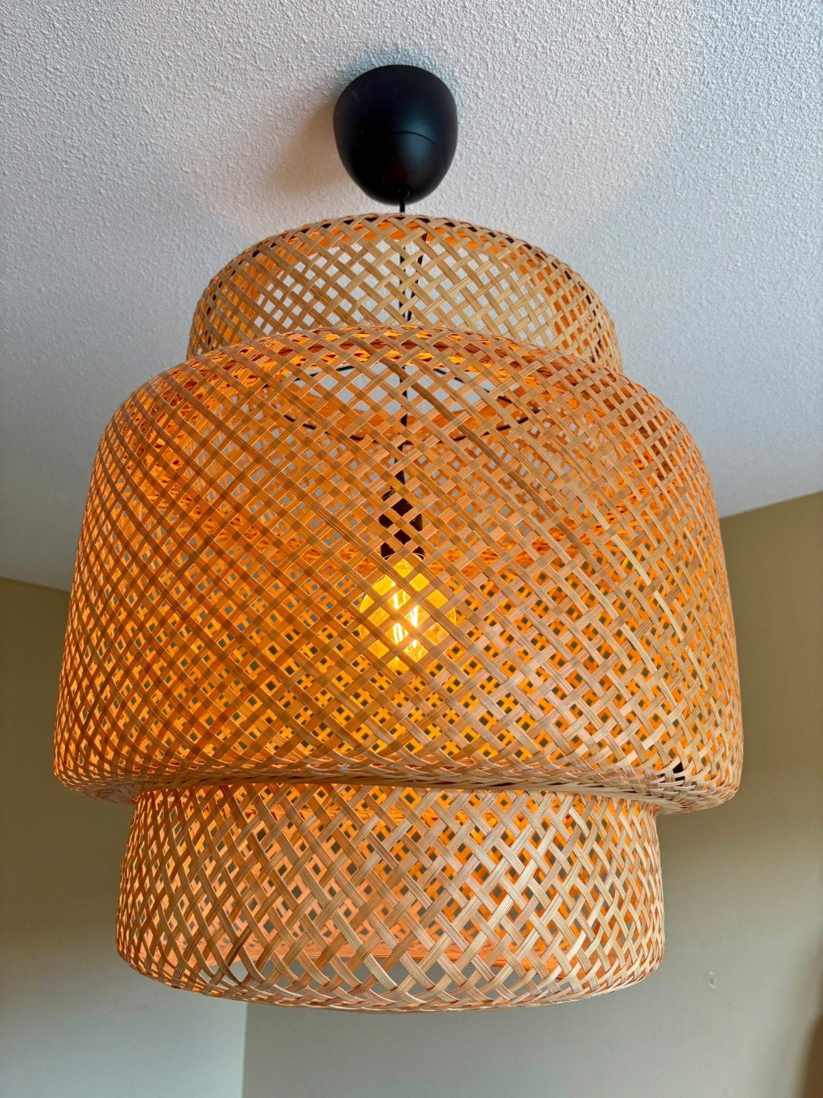 IKEA Sinnerlig hanglamp, Huis en Inrichting, Ophalen, Bohemian, Natuurlijk, Modern, Natuurlijk materiaal, E27 (groot)