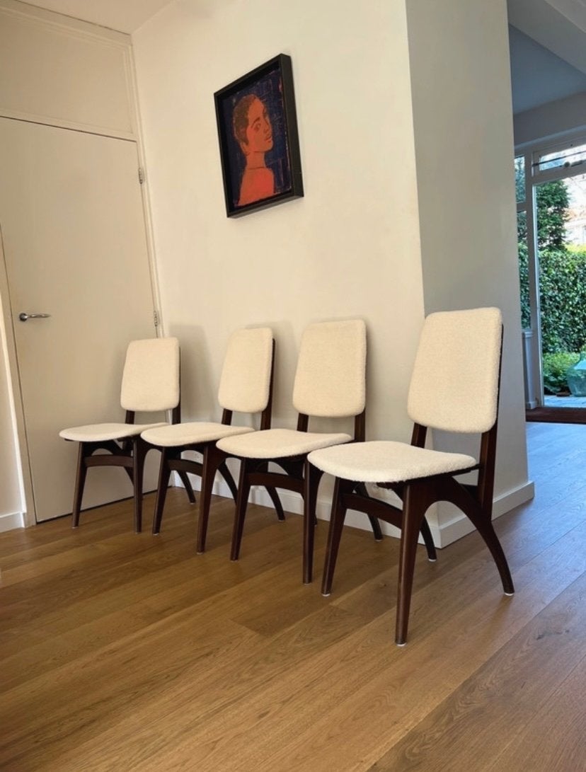 4 creme Pynock Wierden stoelen, Huis en Inrichting, Stoelen, Ophalen, Gebruikt, Overige kleuren, Vier